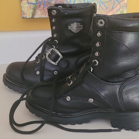 Harley Davidson motor cycle size 7 ankle work 🙀 boots orginal biker Babe 81003 - Picture 2 of 8